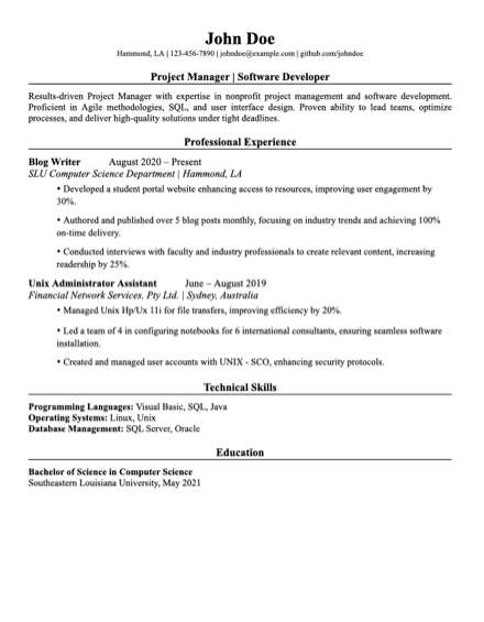 Basic template preview