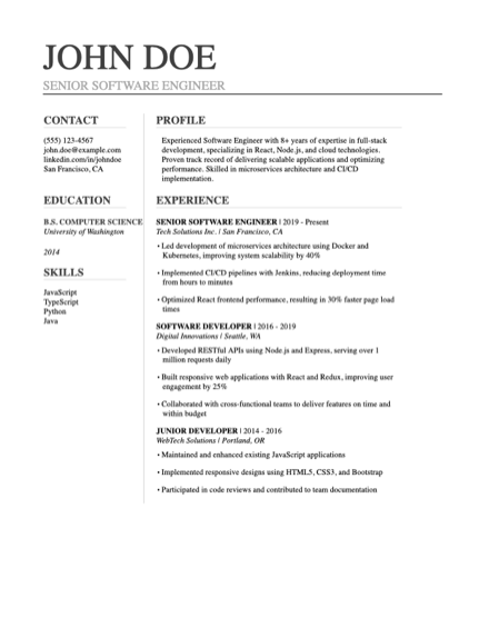 Two-column template preview